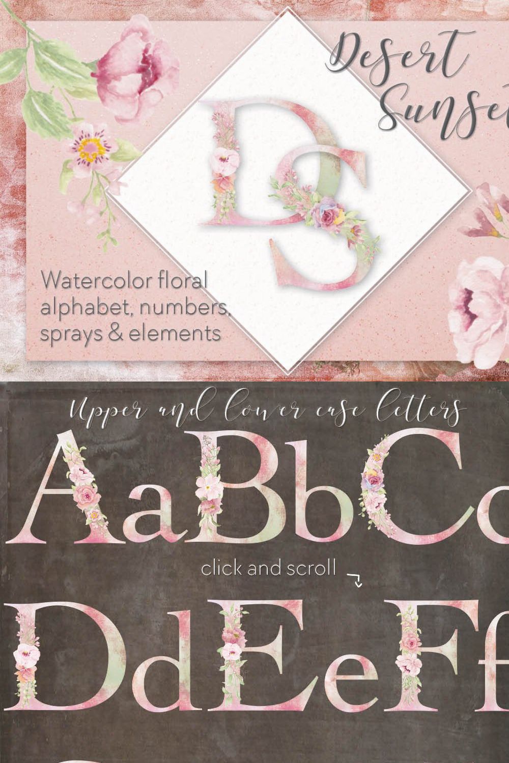 Letters & numbers - Desert Sunset pinterest preview image.