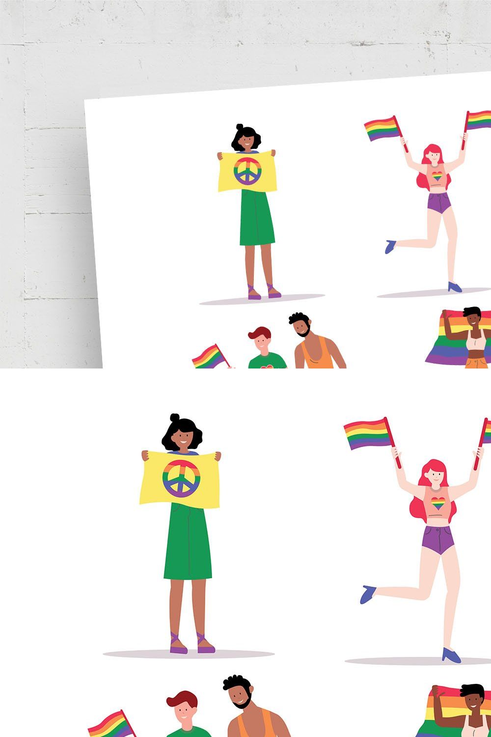 LGBT Activist Character Illustration pinterest preview image.