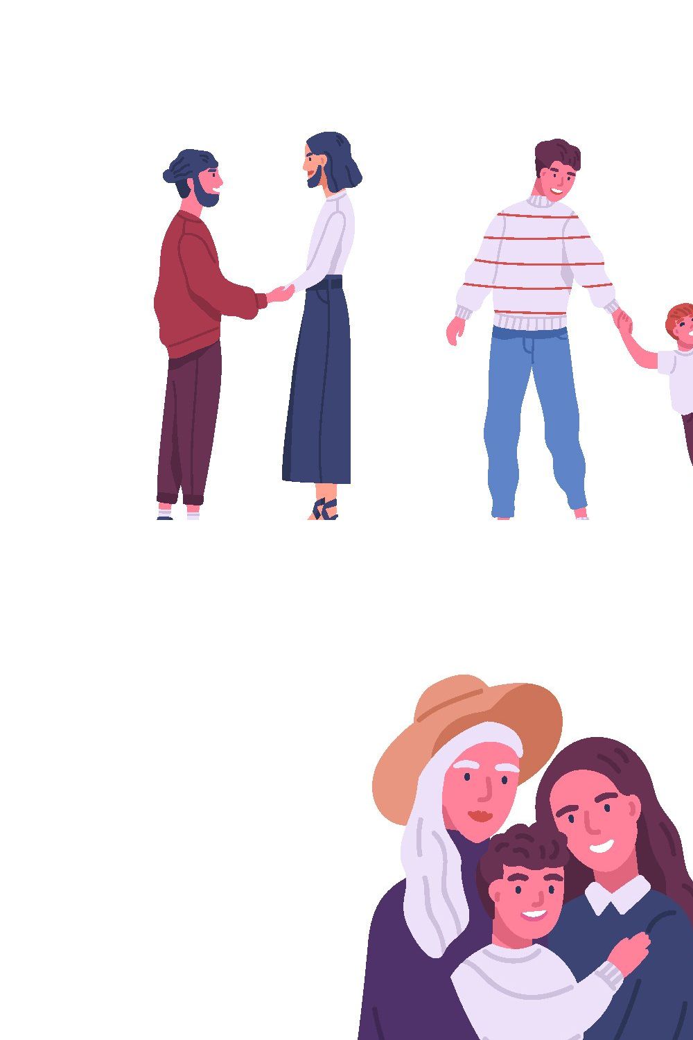 LGBTQ couples and families set pinterest preview image.