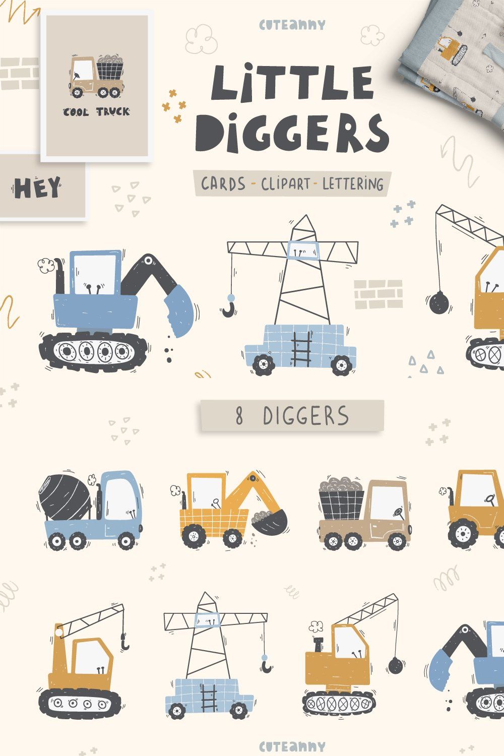 Little Diggers clipart & patterns pinterest preview image.