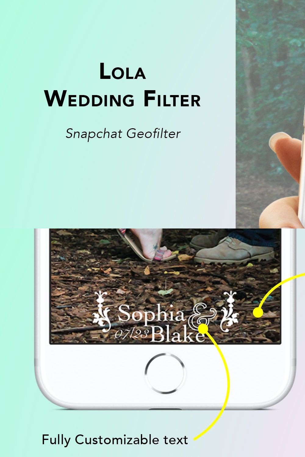 Lola Wedding Geofilter pinterest preview image.