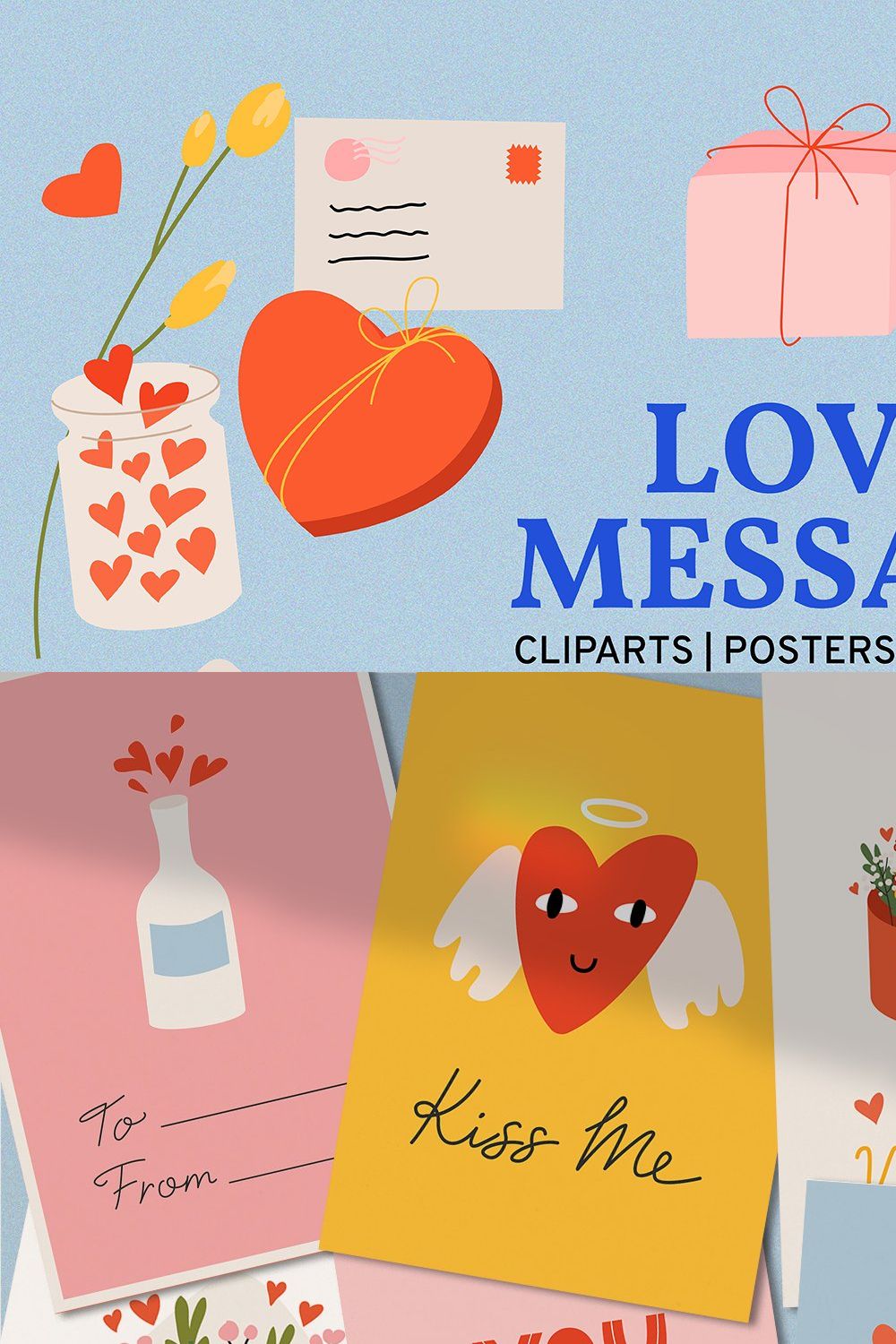 Love Message Valentine's day clipart pinterest preview image.
