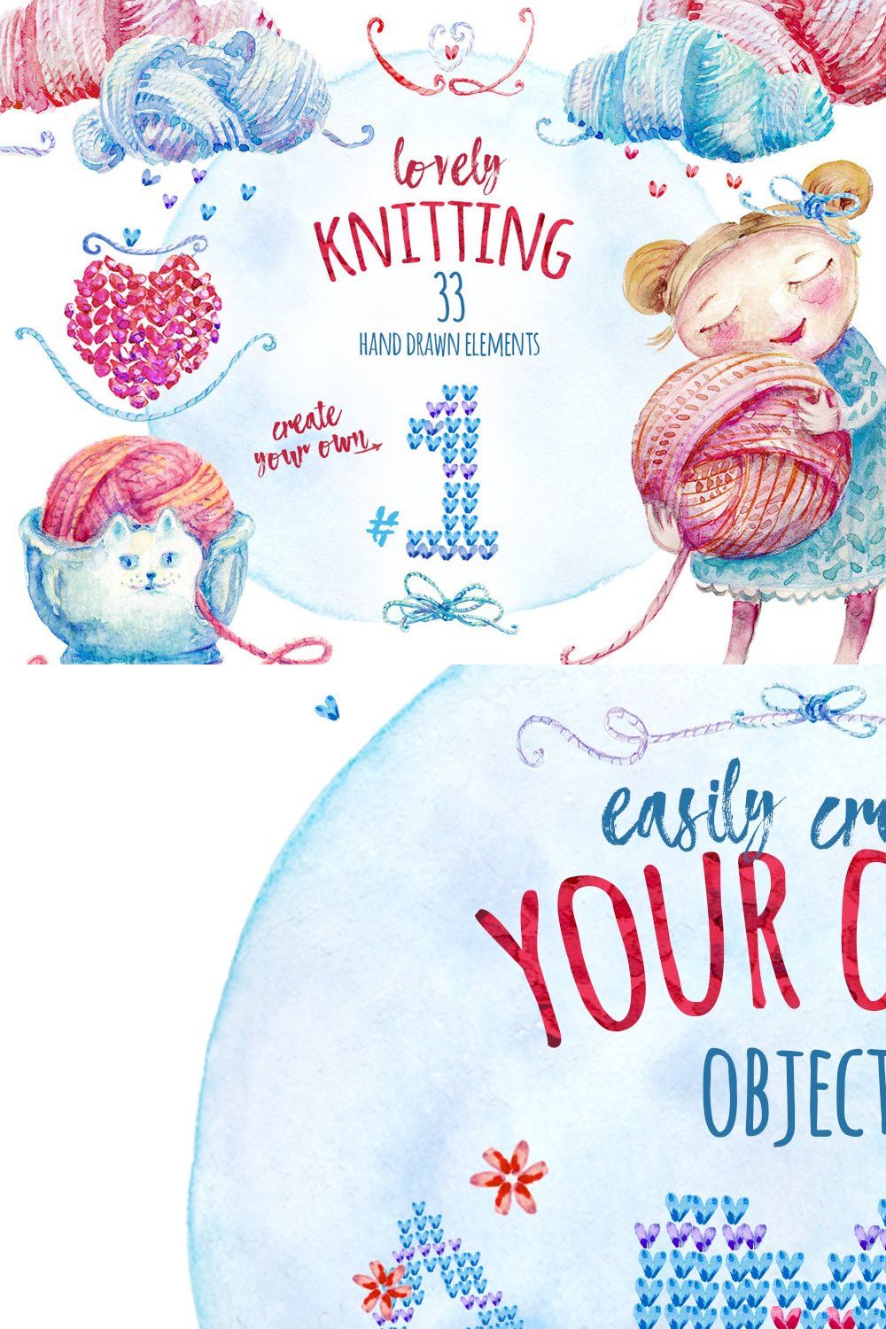 Lovely Knitting Clipart #1 pinterest preview image.