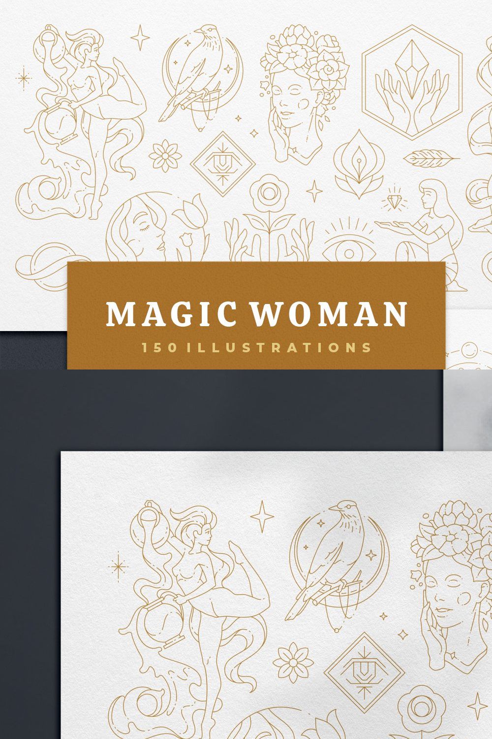Magic Woman Feminine Illustrations pinterest preview image.