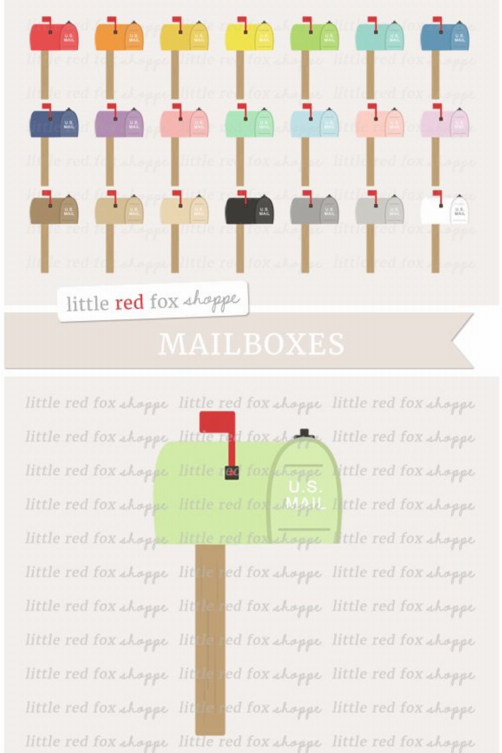 Mailbox Clipart pinterest preview image.