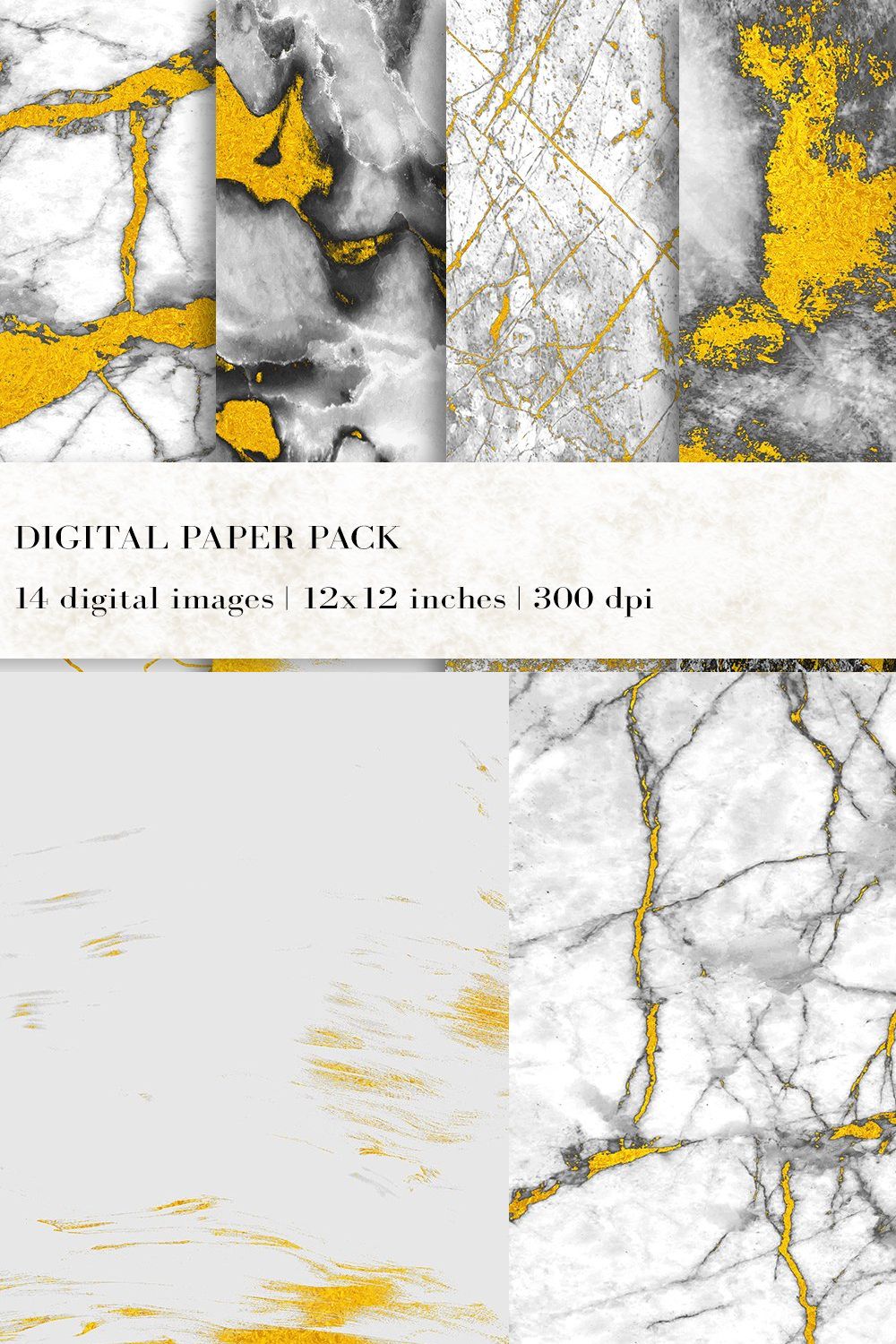 Marble Digital Papers pinterest preview image.