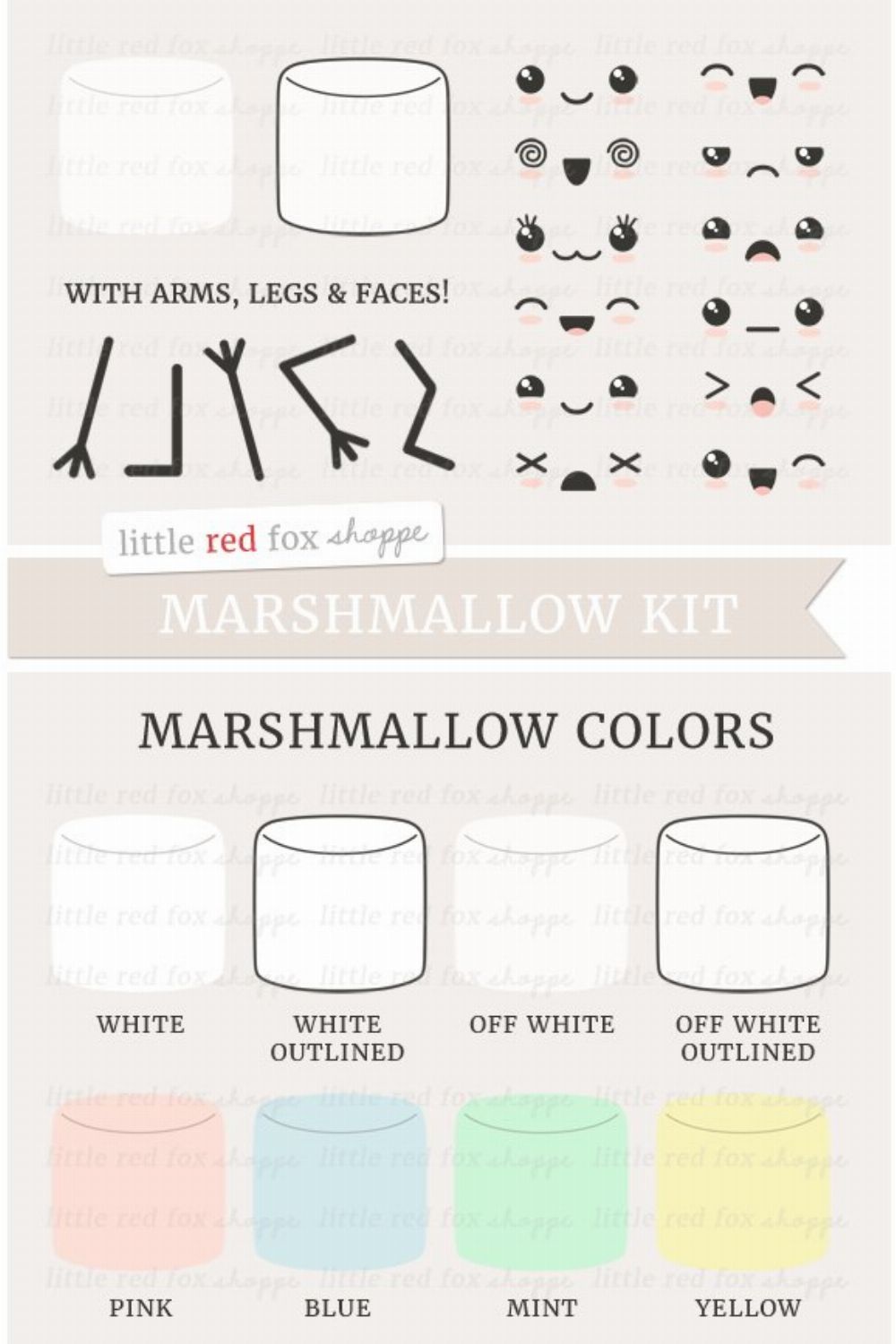 Marshmallow Kit Clipart pinterest preview image.