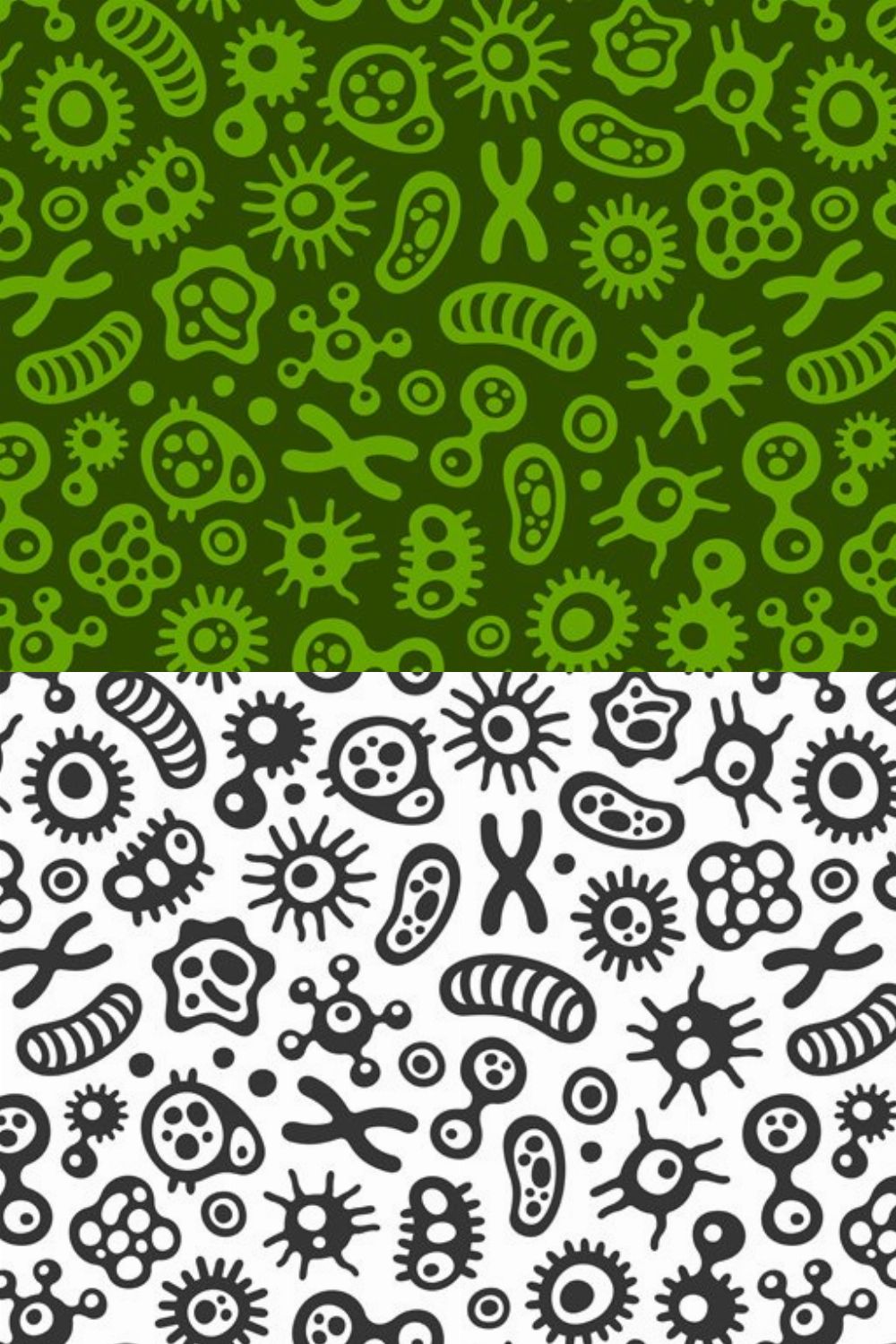 Microbes, Virus and Bacteria Pattern pinterest preview image.
