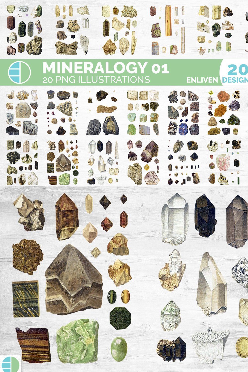 Mineralogy Gems Crystals pinterest preview image.