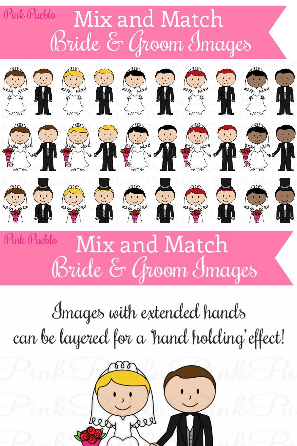 Mix & Match Bride & Groom Images pinterest preview image.