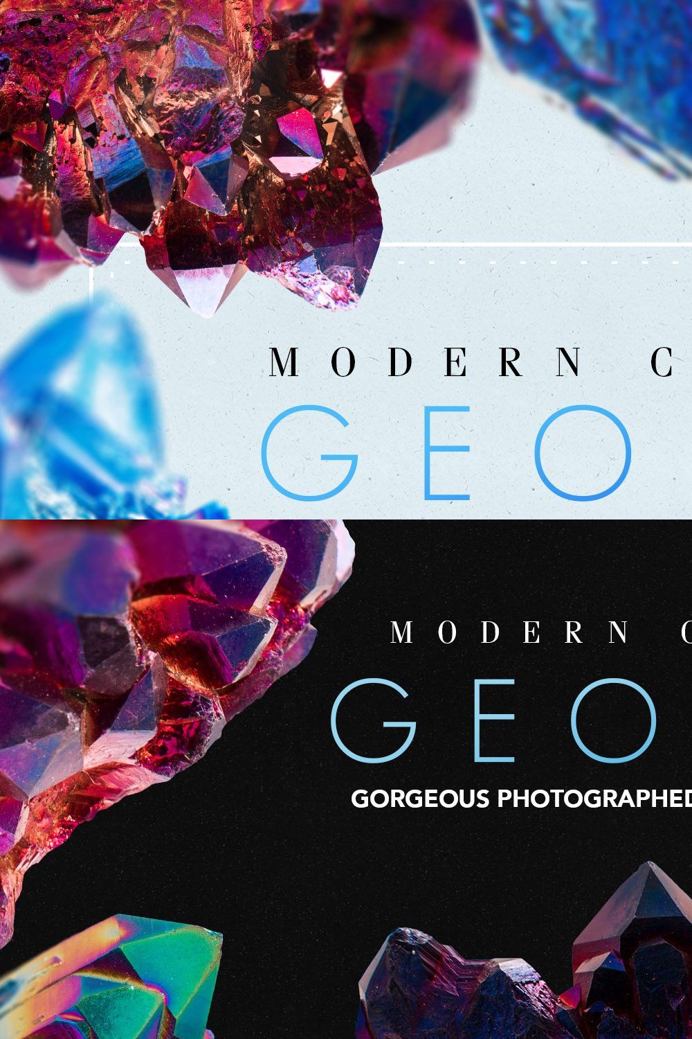 Modern Geode Gem Crystals pinterest preview image.