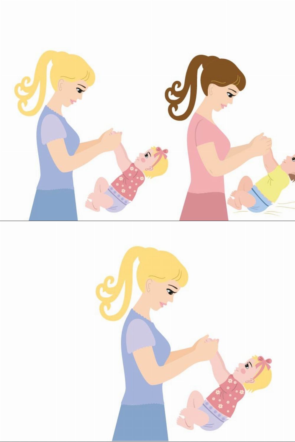 Mother and baby vector illustration pinterest preview image.