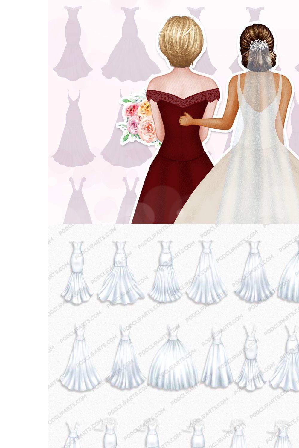Mother of the Bride Clipart PNG pinterest preview image.