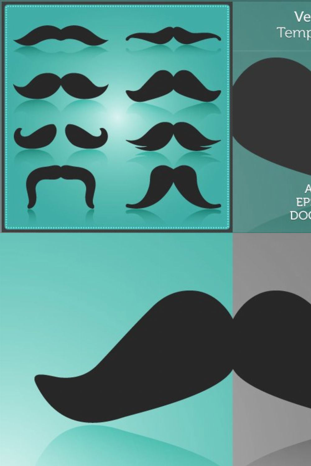 Movember Moustache Isolated Vector pinterest preview image.