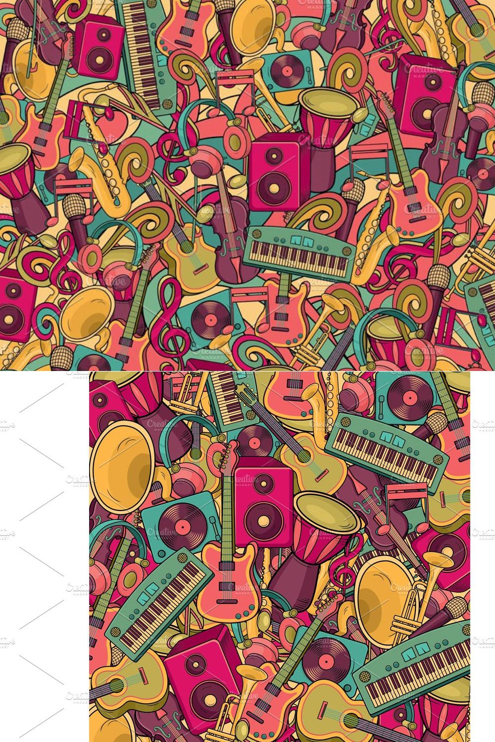 Music backgrounds set pinterest preview image.