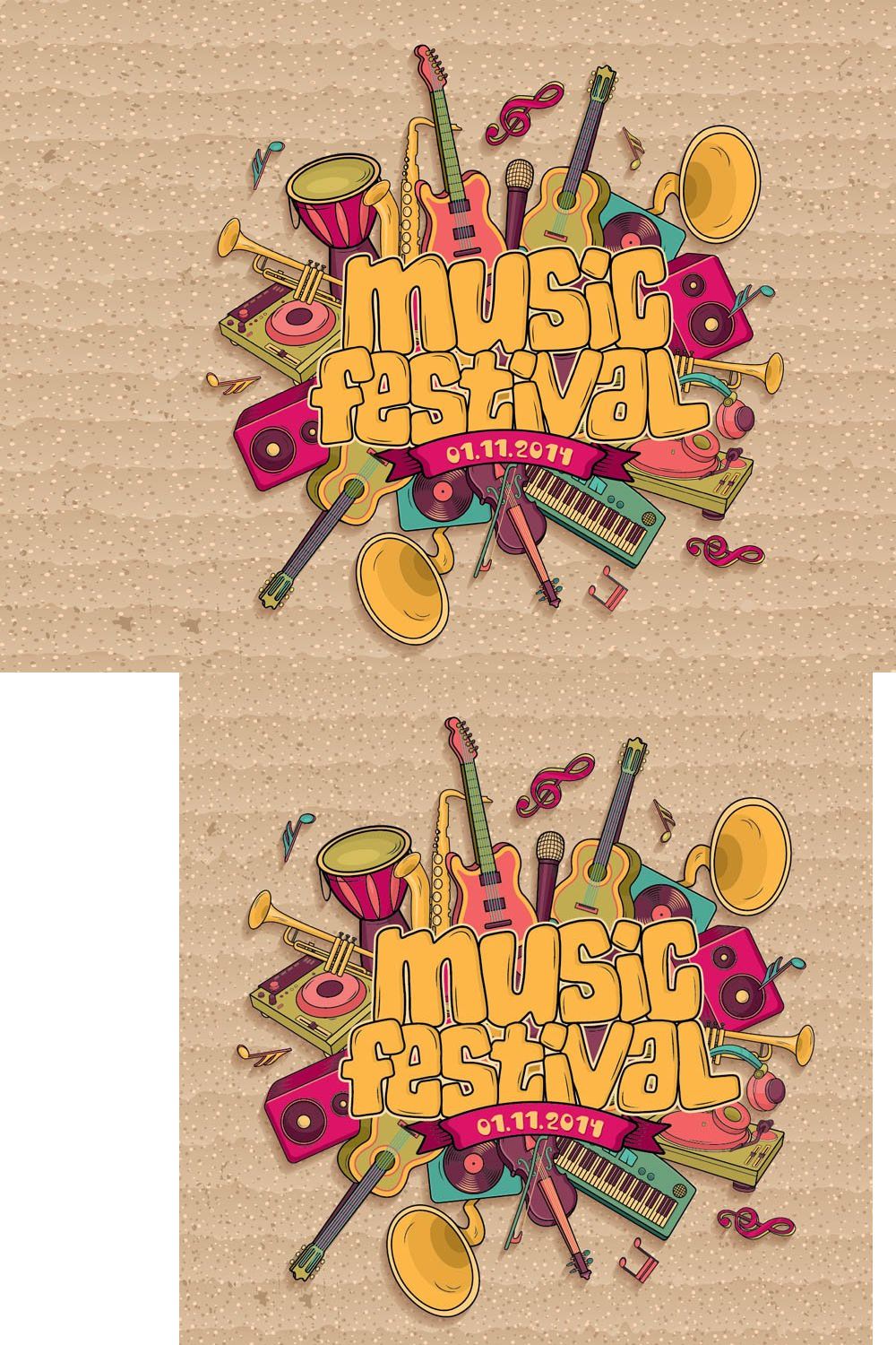 Music festival pinterest preview image.