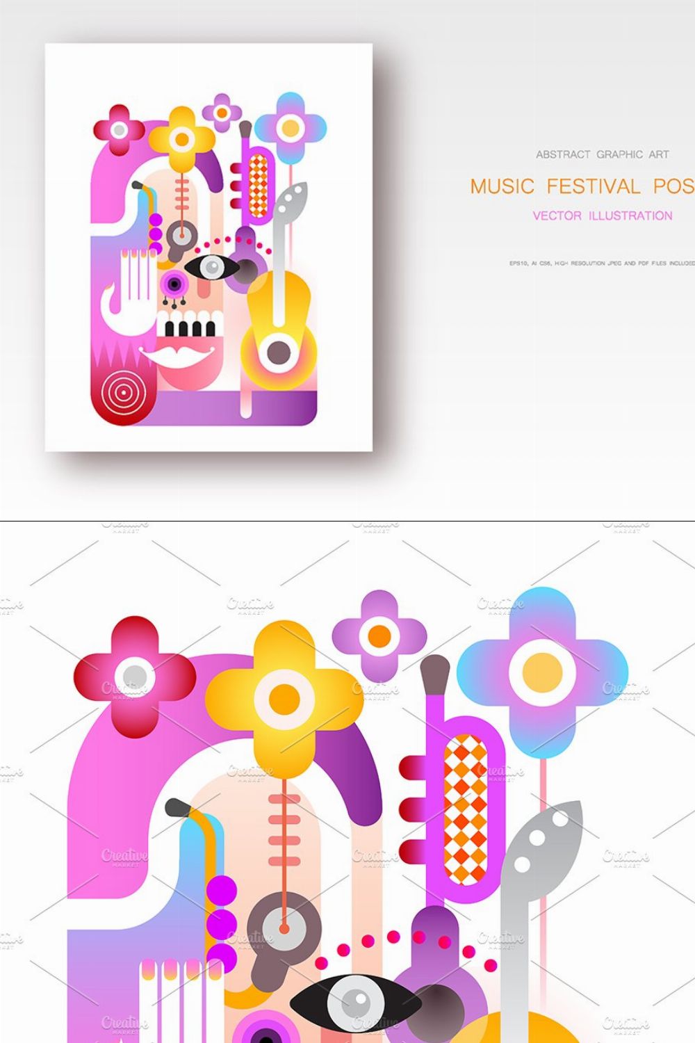 Music Festival vector design pinterest preview image.