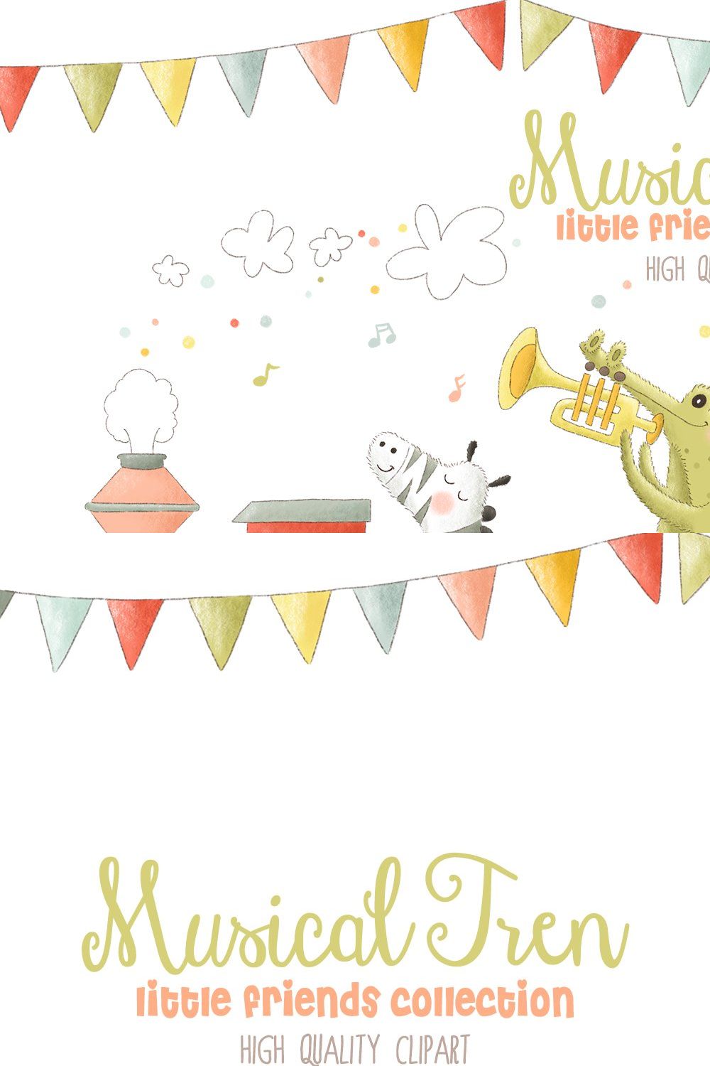 Musical Animals Tren Clipart pinterest preview image.