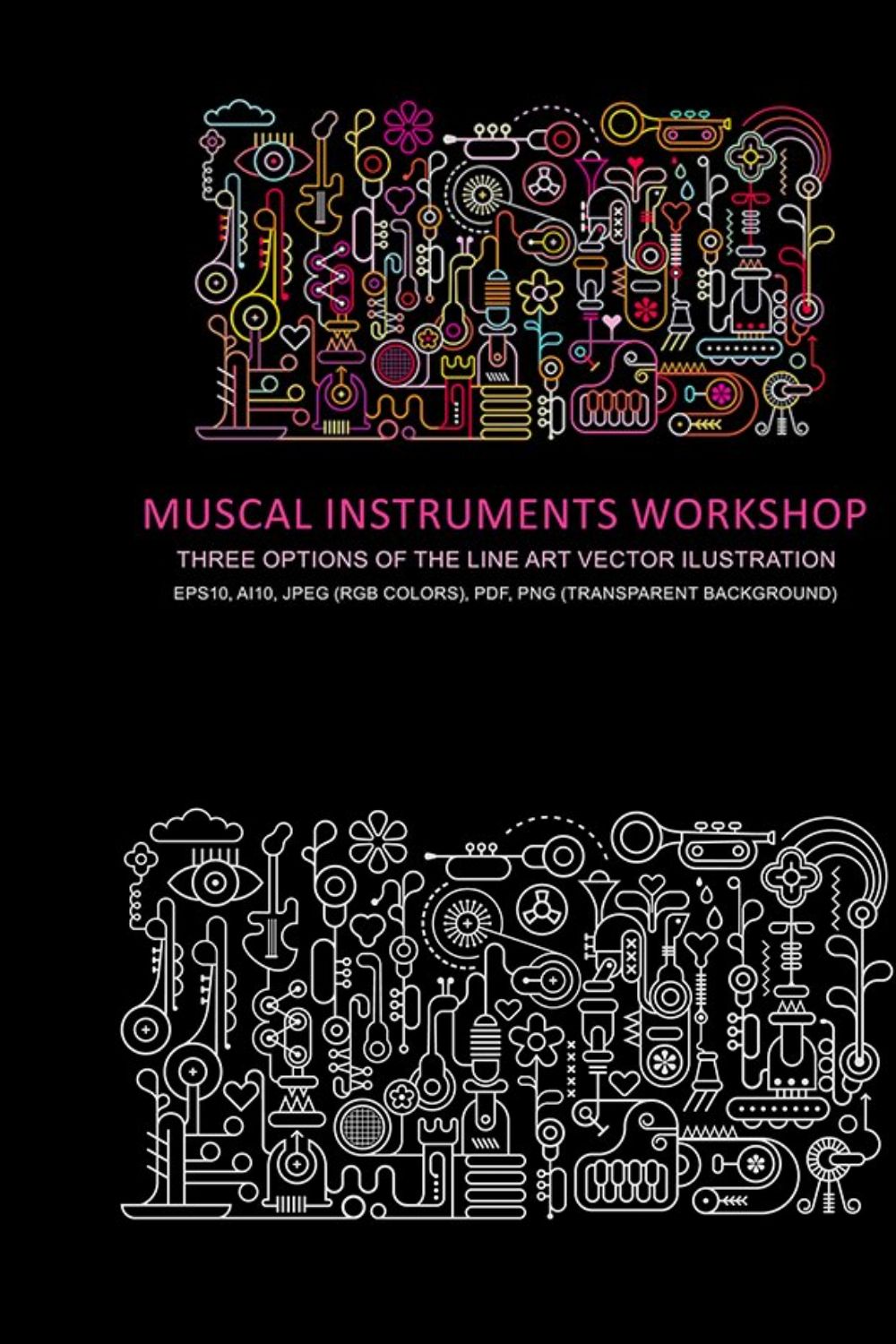 Musical Instruments Workshop pinterest preview image.