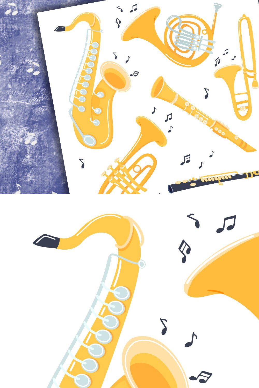 Musical Jazz instrument pinterest preview image.