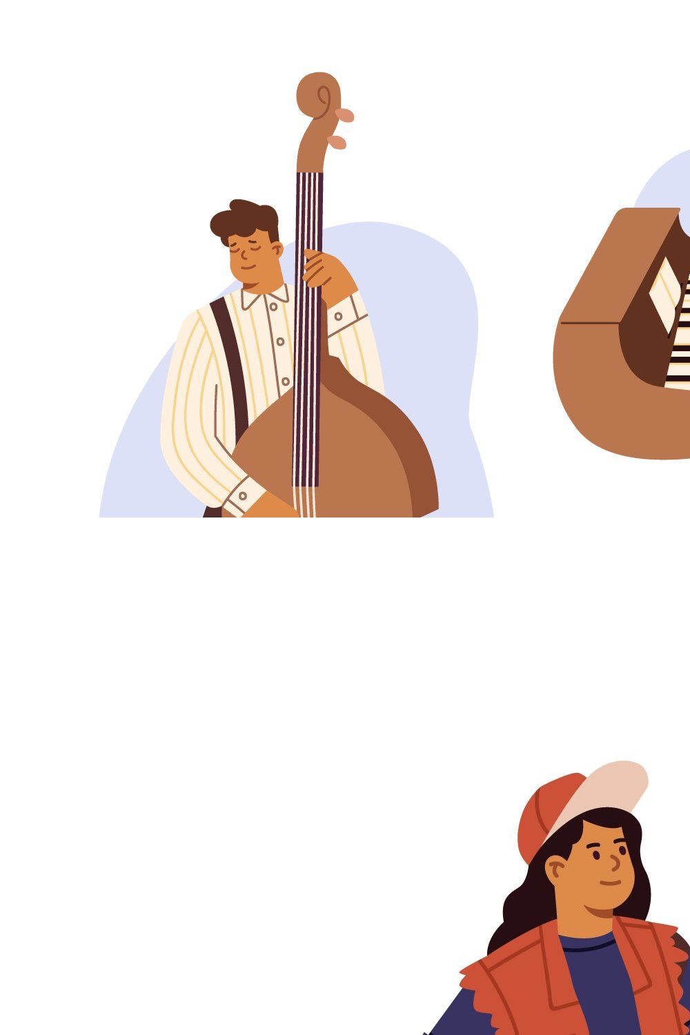 Musicians and music bands set pinterest preview image.