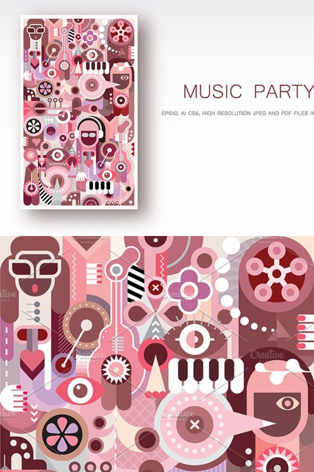 Musicians Vector illustration pinterest preview image.