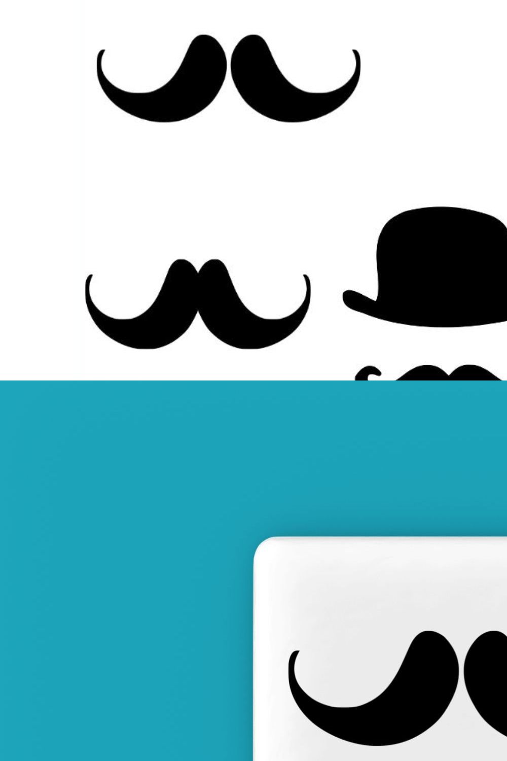 Mustache Silhouette pinterest preview image.