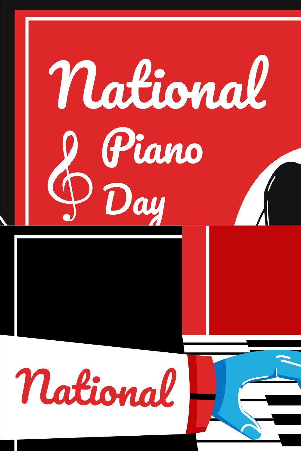 National Piano Day pinterest preview image.