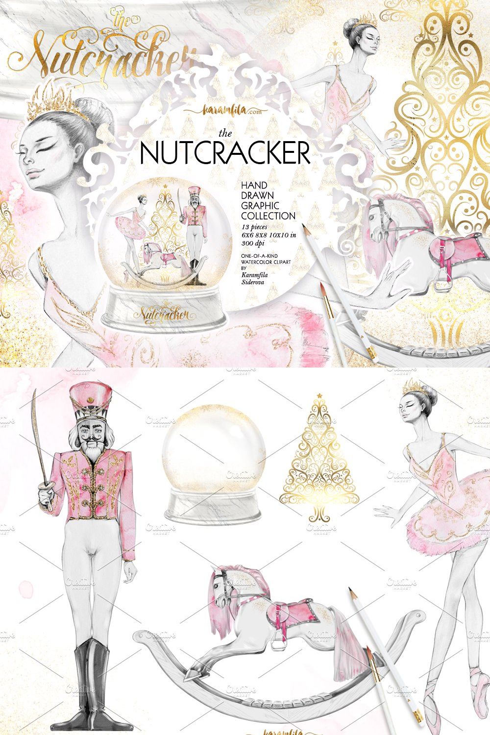 Nutcracker Christmas Clipart pinterest preview image.