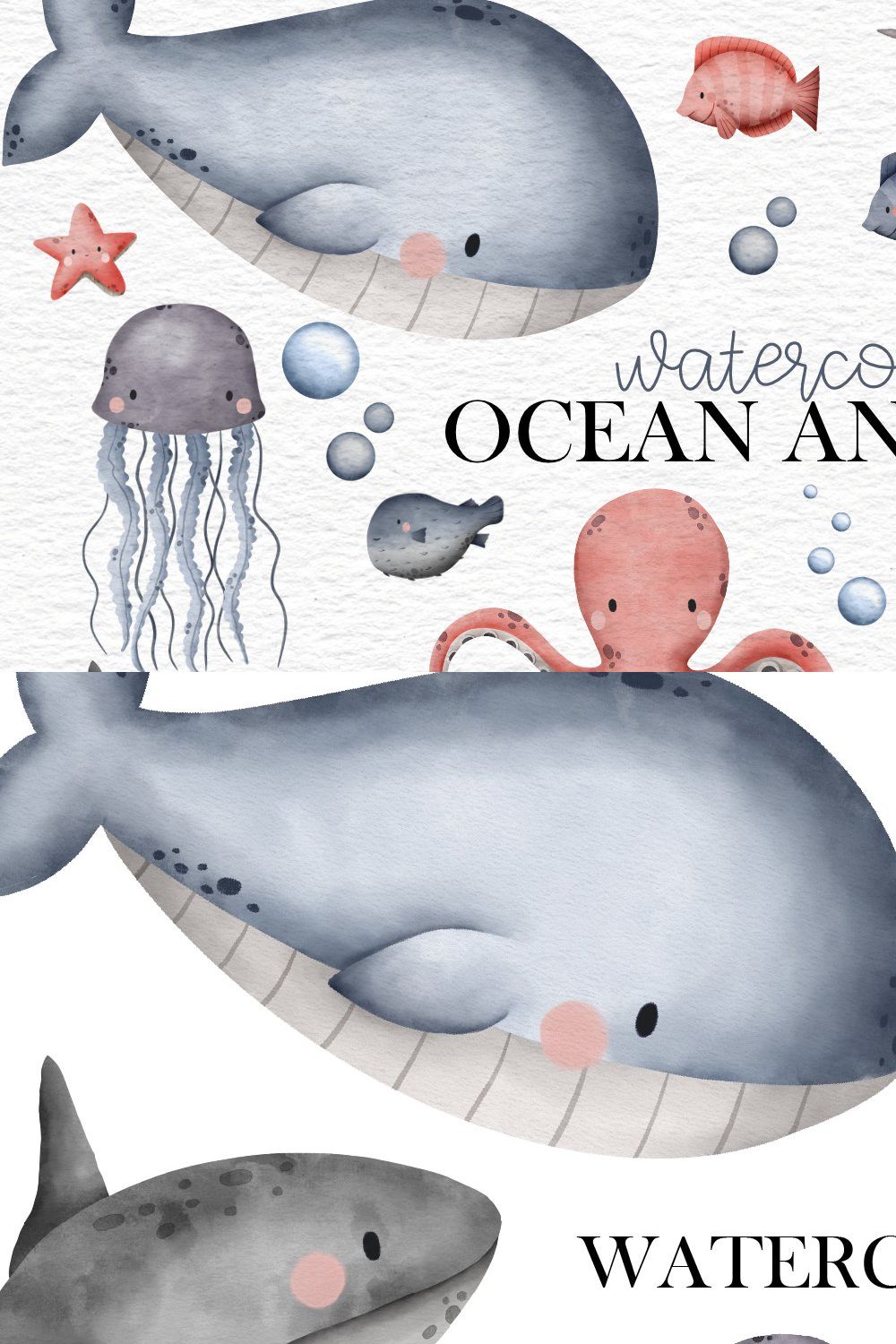 Ocean Animals pinterest preview image.
