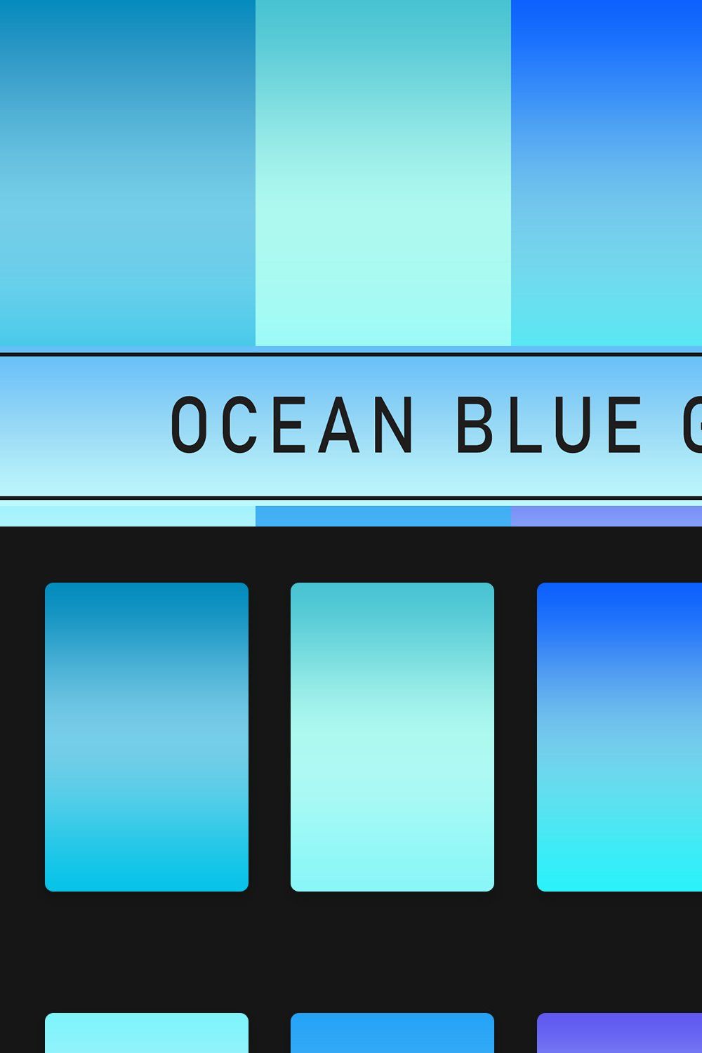 Ocean Blue Gradients pinterest preview image.