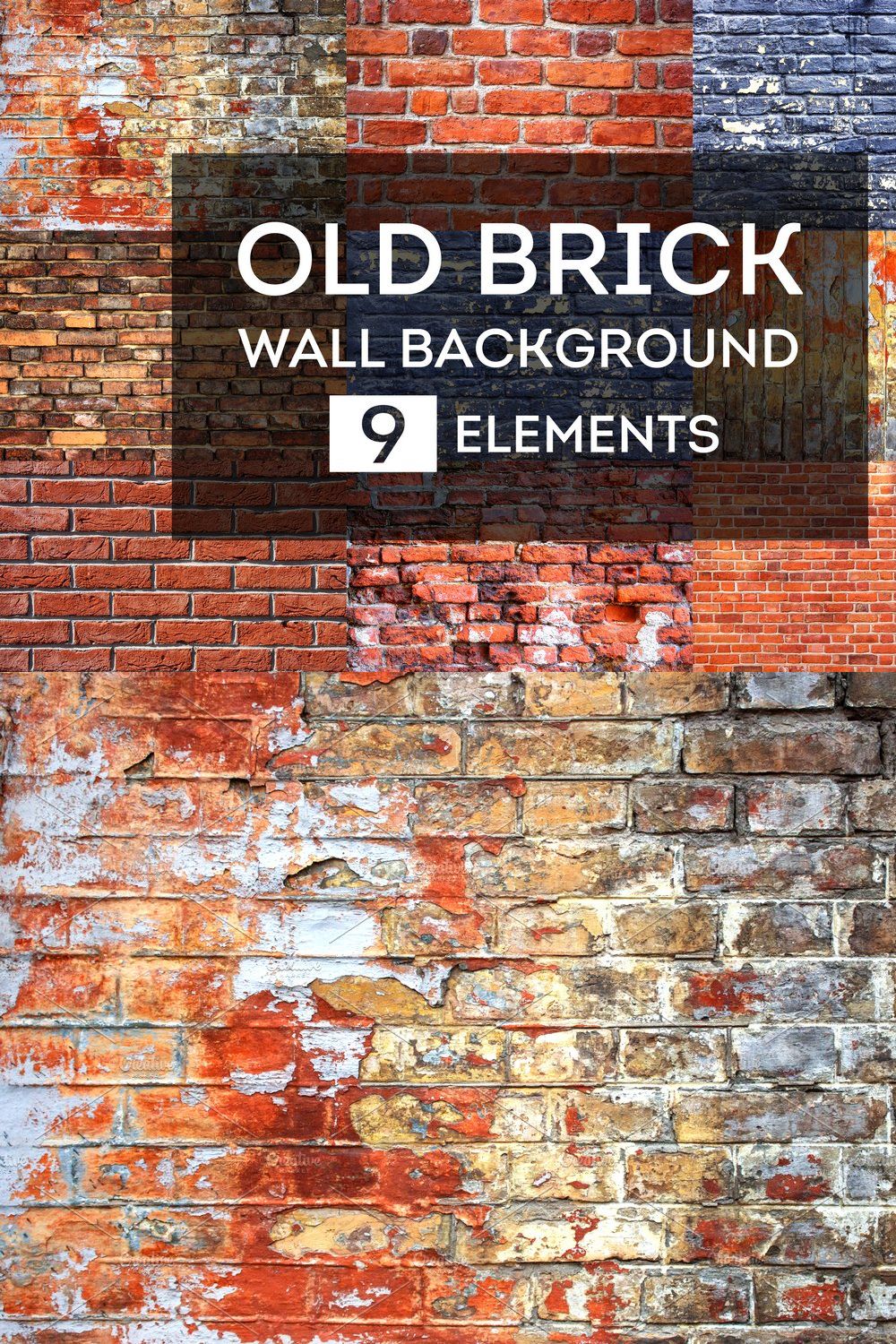 Old brick wall background pinterest preview image.