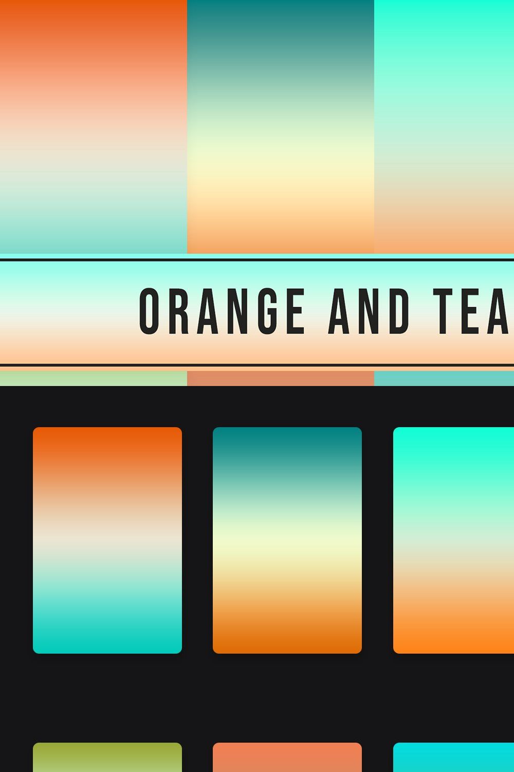 Orange And Teal Gradients pinterest preview image.