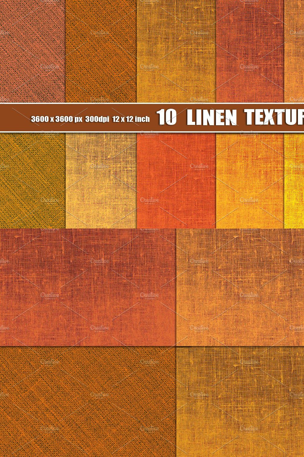 Orange Linen Canvas Texture pinterest preview image.