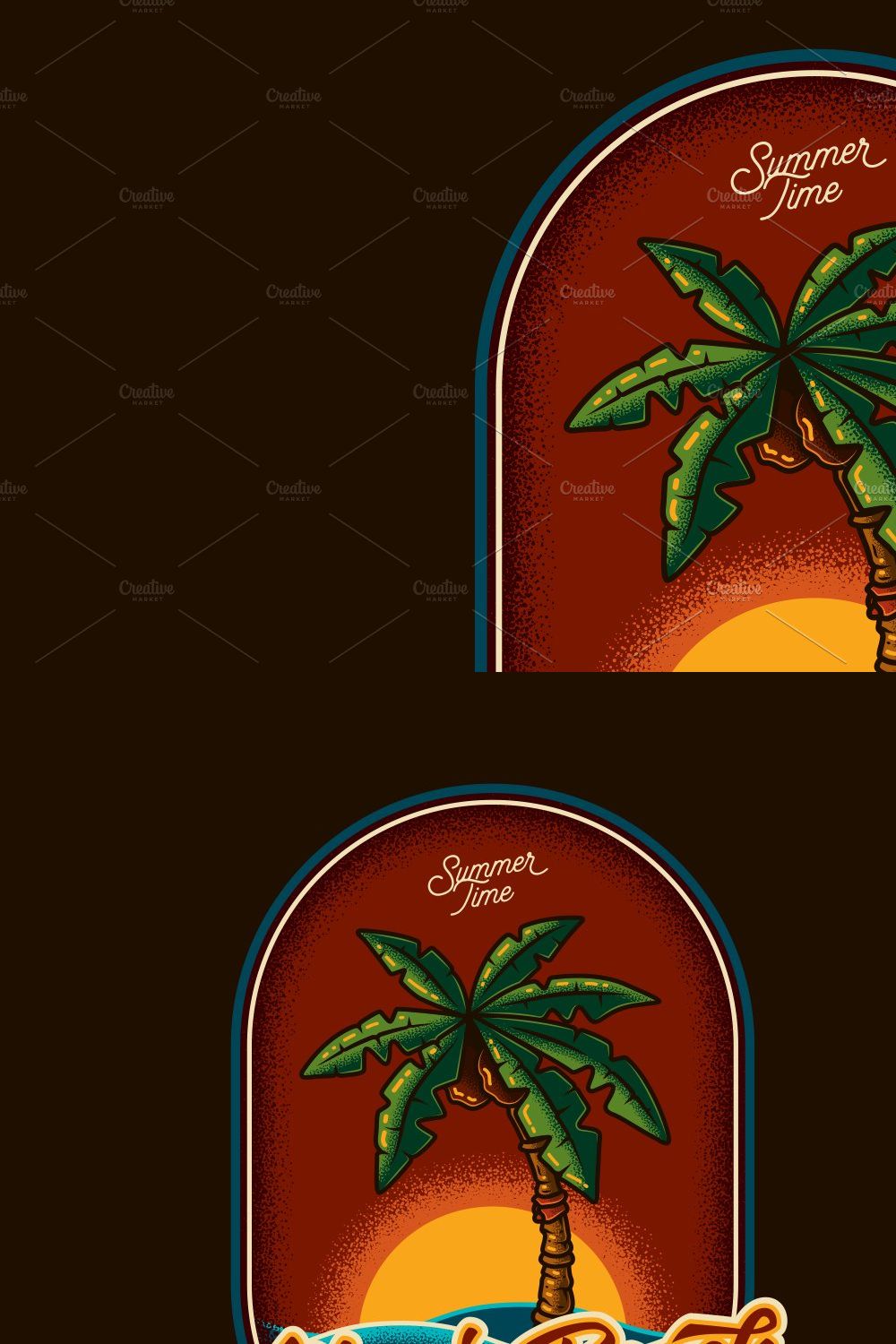 PALM TREE AT SUNSET T-SHIRT pinterest preview image.