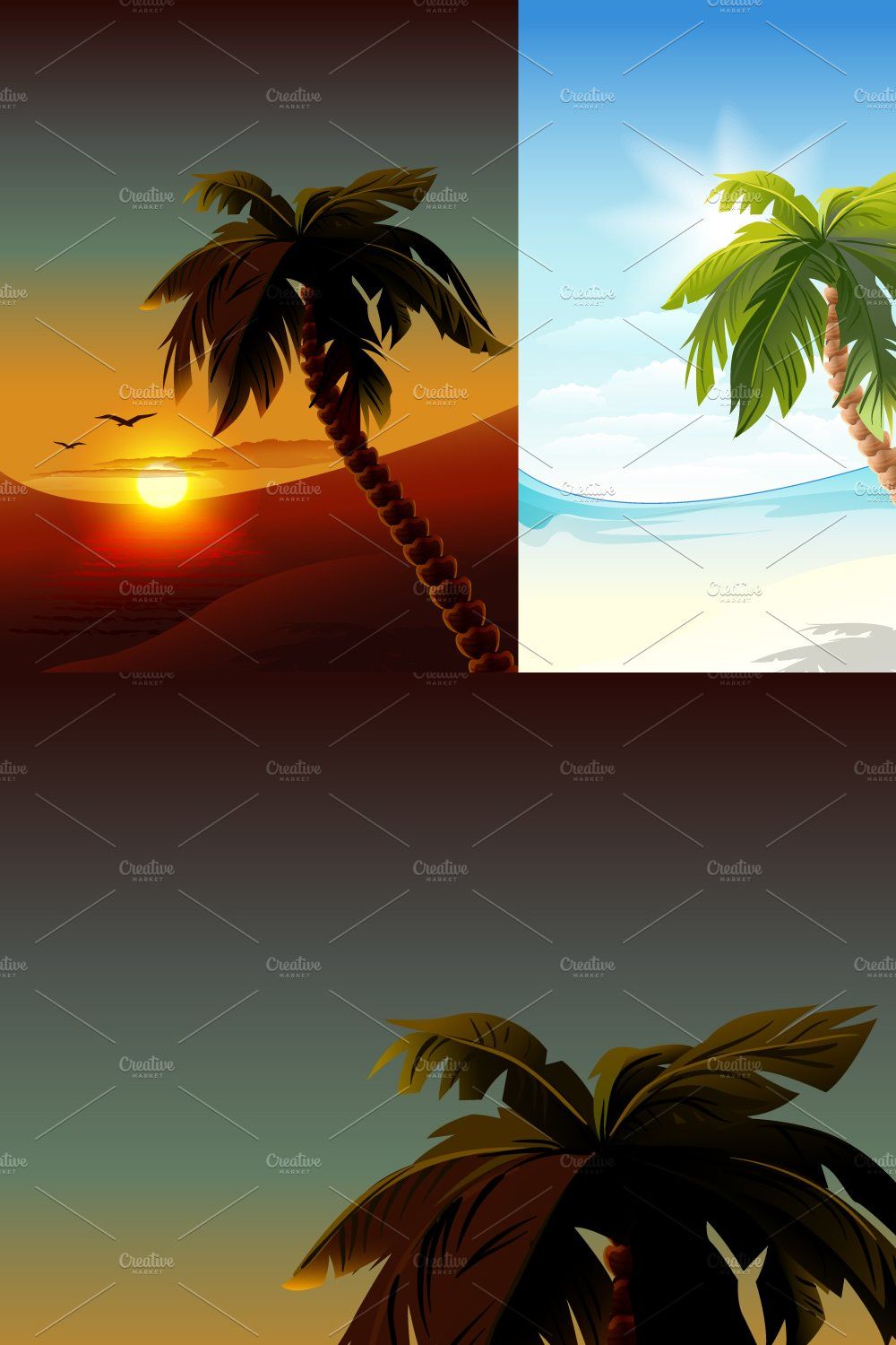 Palm tree on tropical island pinterest preview image.