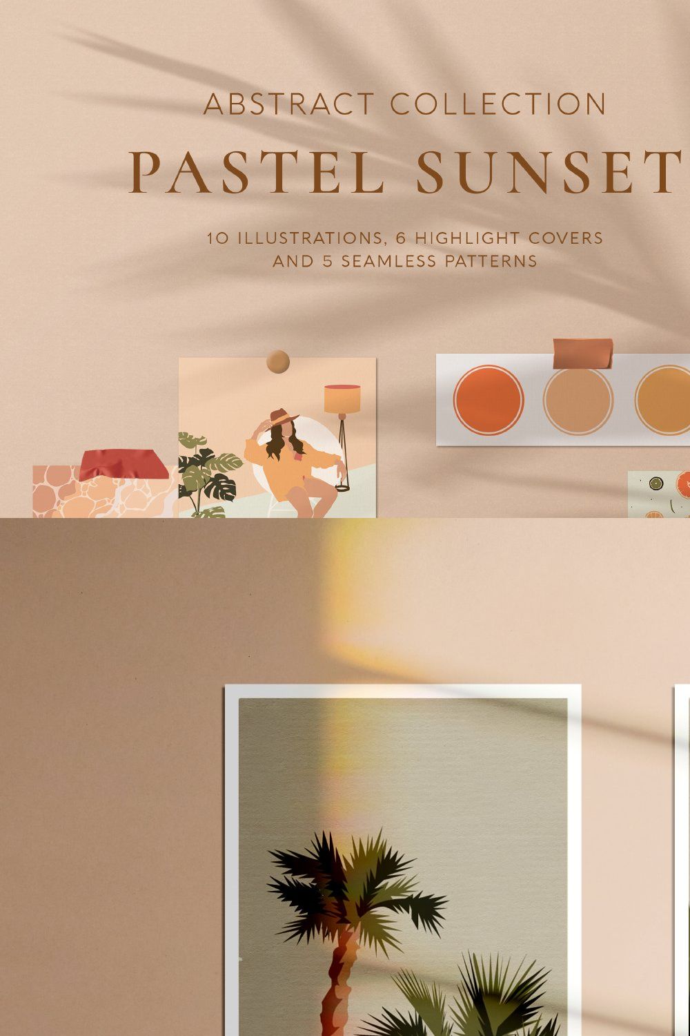 Pastel Sunset Abstract Collection pinterest preview image.