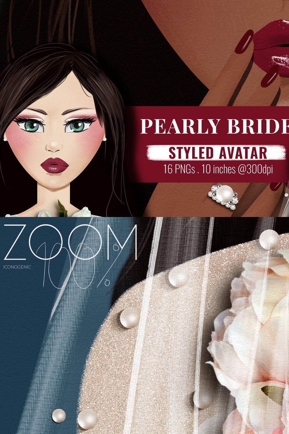 Pearly Bride Styled Avatar Clipart pinterest preview image.