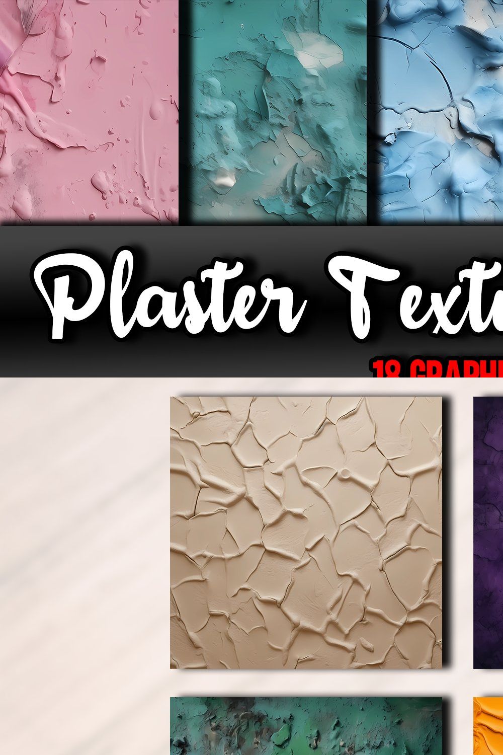 Plaster Texture Bundle pinterest preview image.