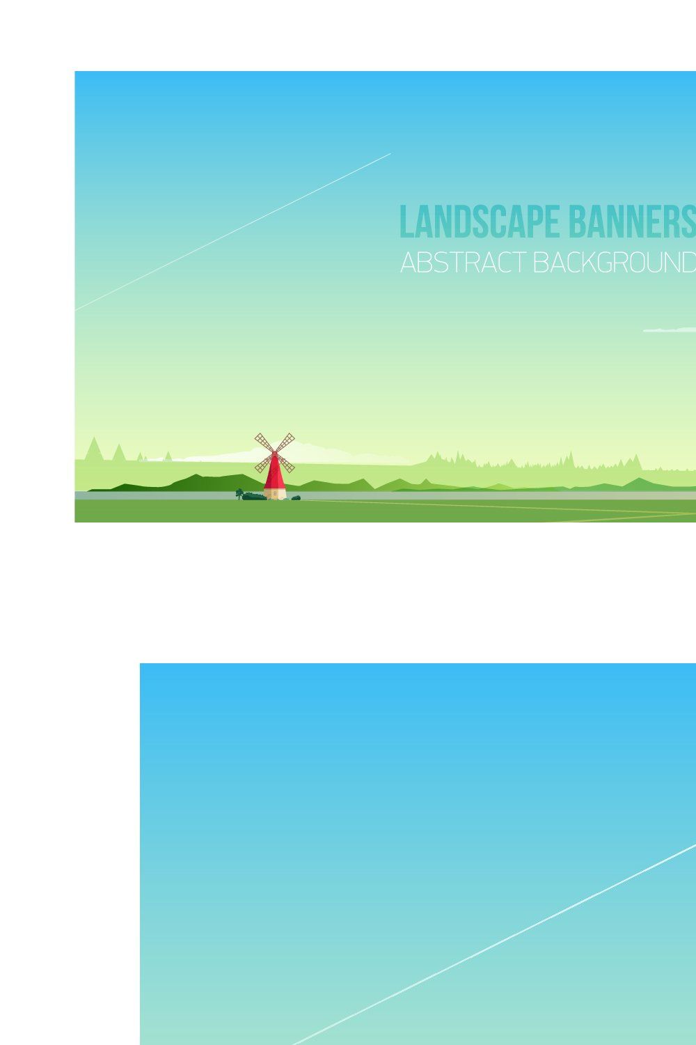 Polygonal landscape set pinterest preview image.