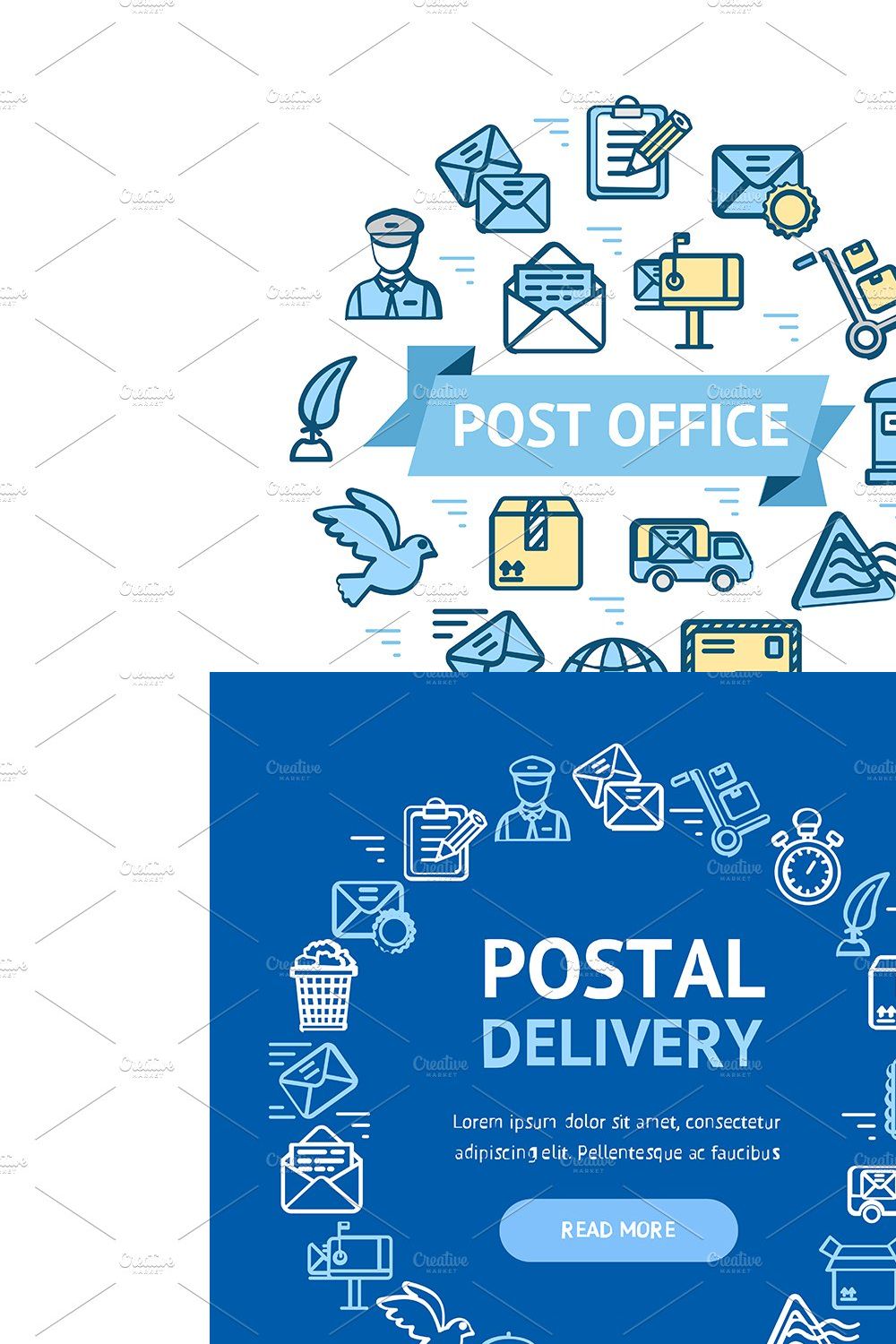 Postal Signs Round Design pinterest preview image.