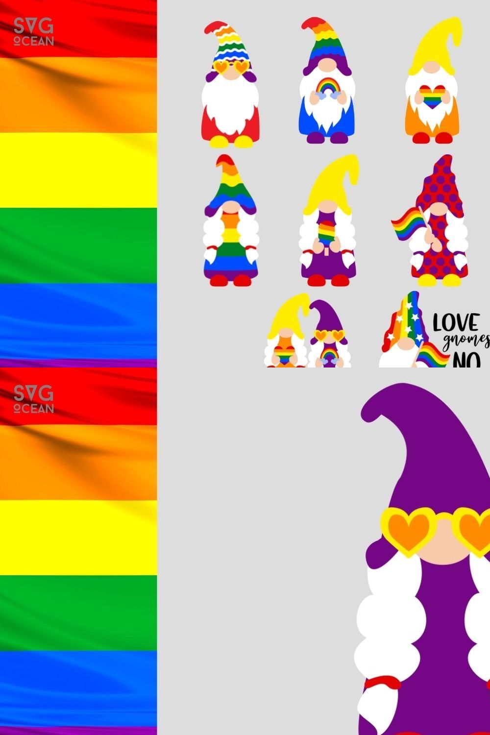 Pride Gnomes SVG Bundle pinterest preview image.