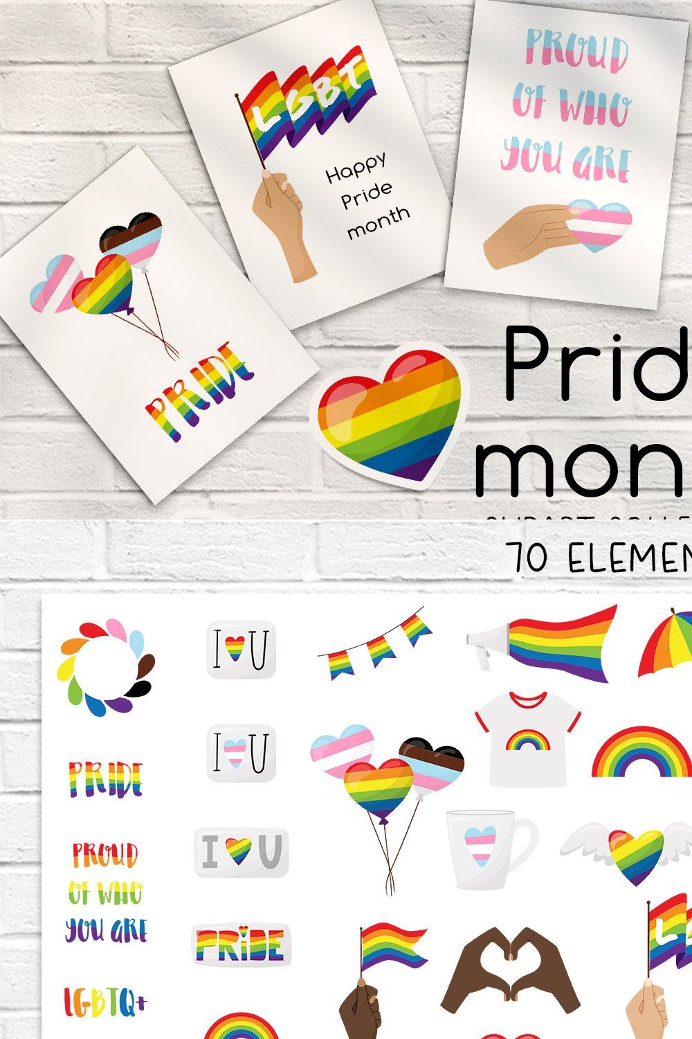Pride Month Cliparts pinterest preview image.
