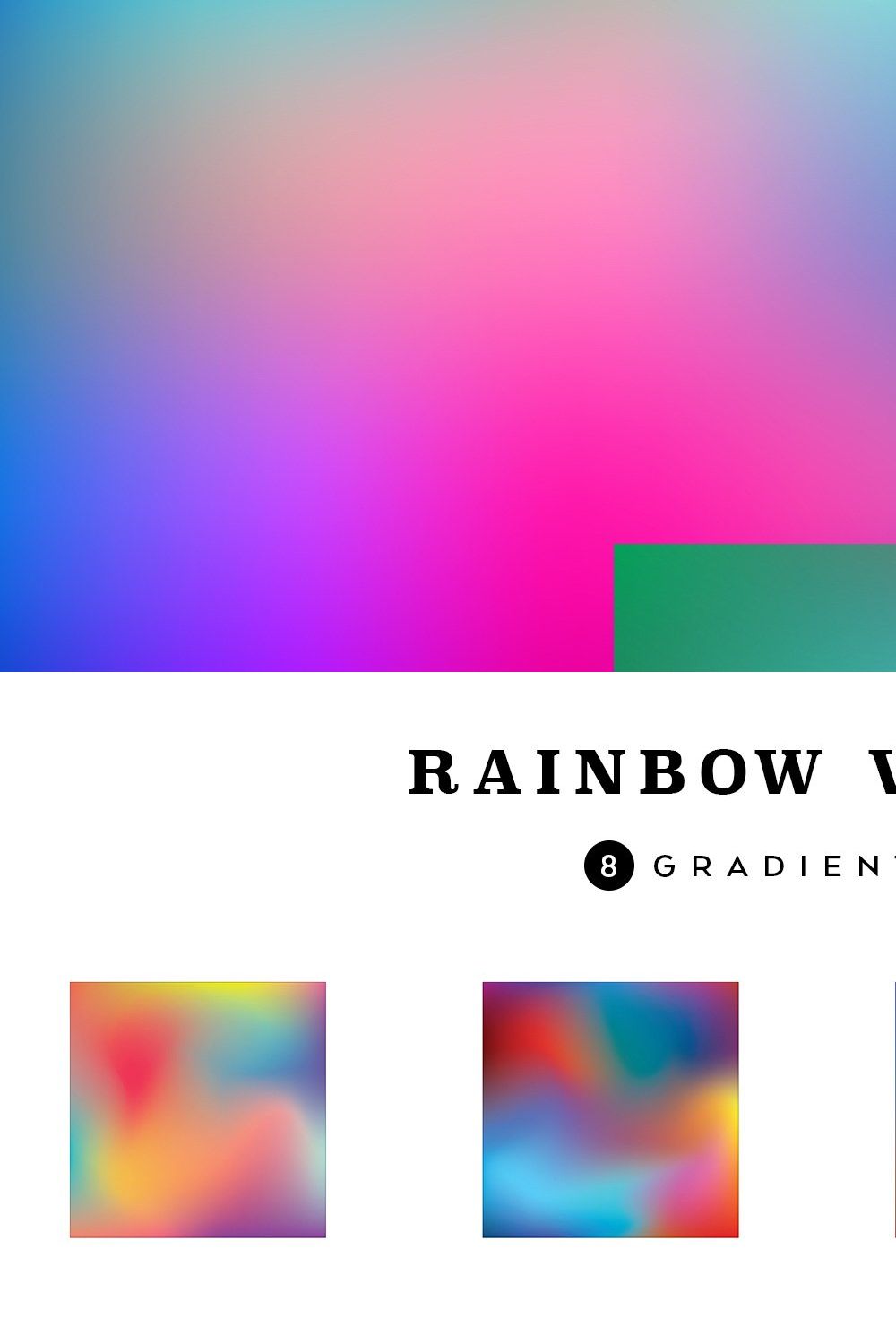 Rainbow Colorful Gradient Set Vector pinterest preview image.