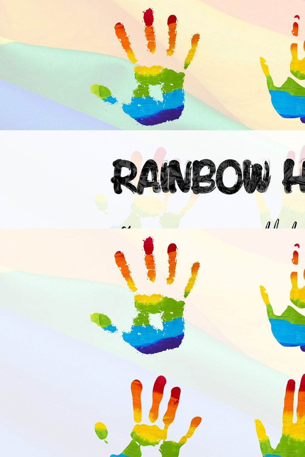 Rainbow Handprint Clipart pinterest preview image.