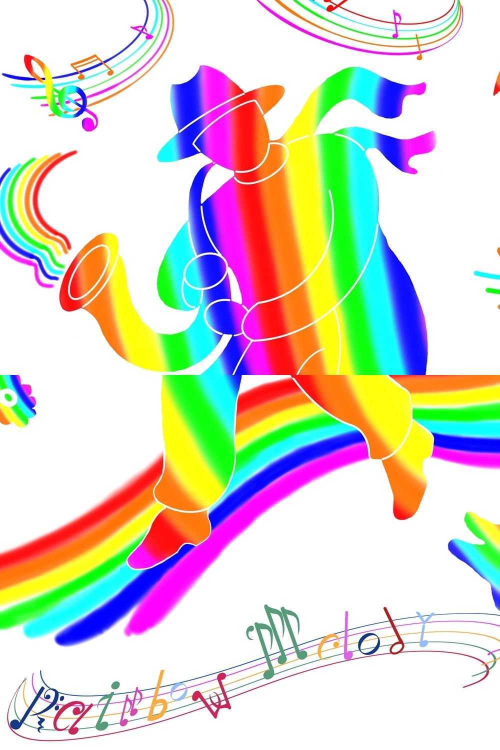 Rainbow Melody pinterest preview image.