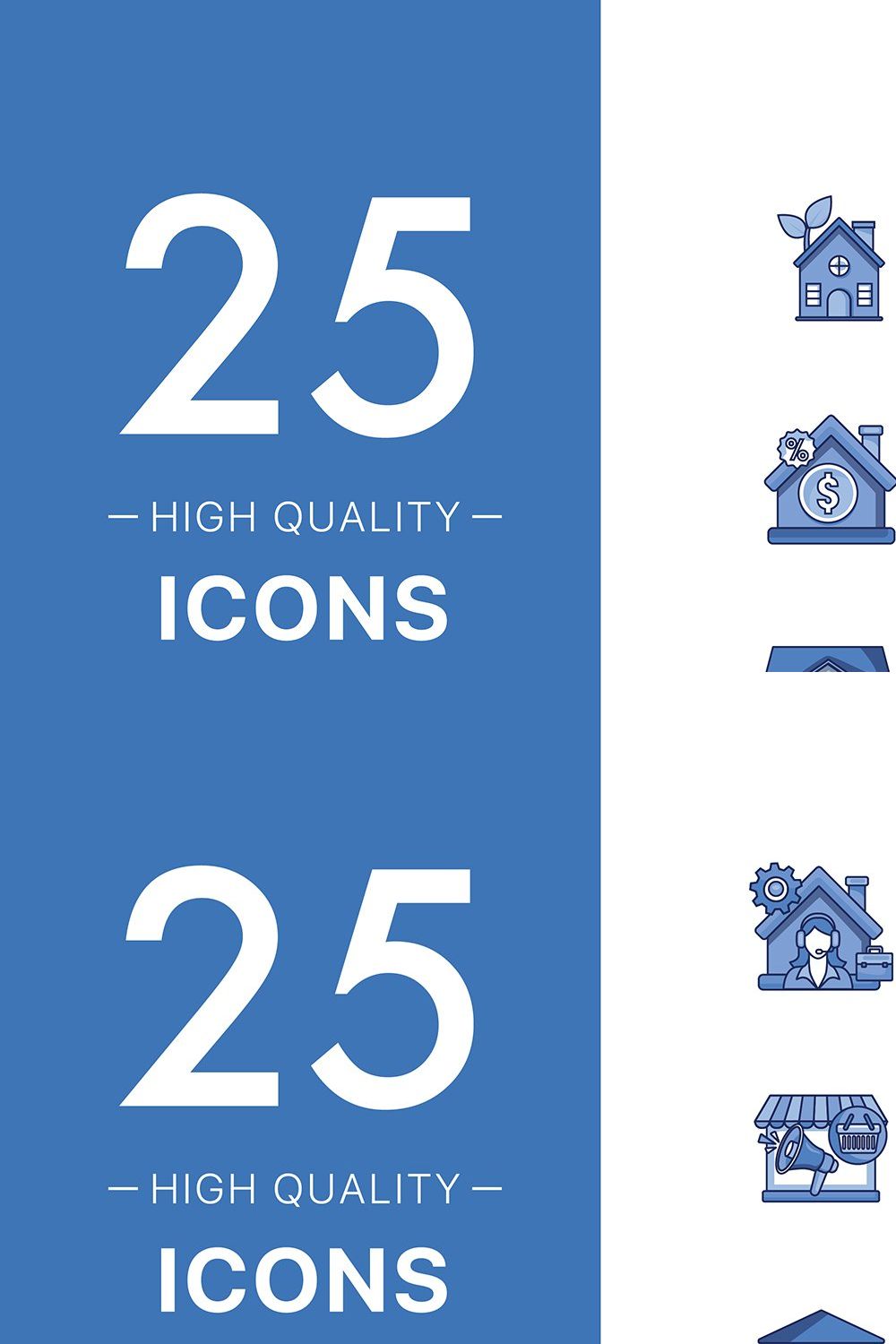 Real Estates Icon Set pinterest preview image.