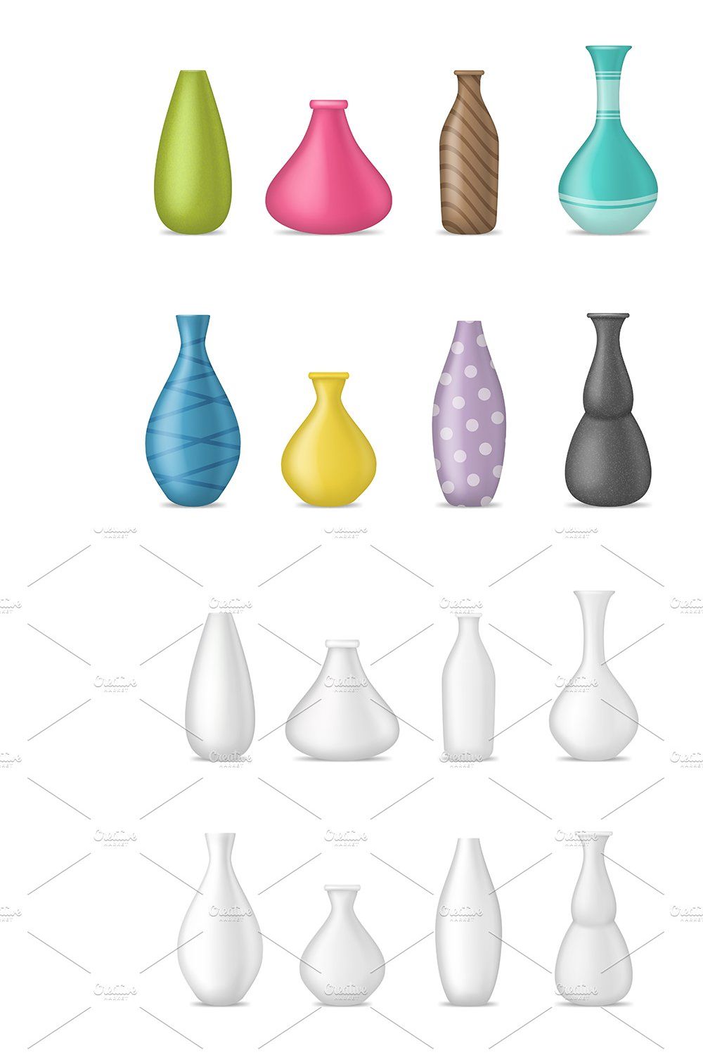 Realistic 3d Detailed Ceramic Vase pinterest preview image.