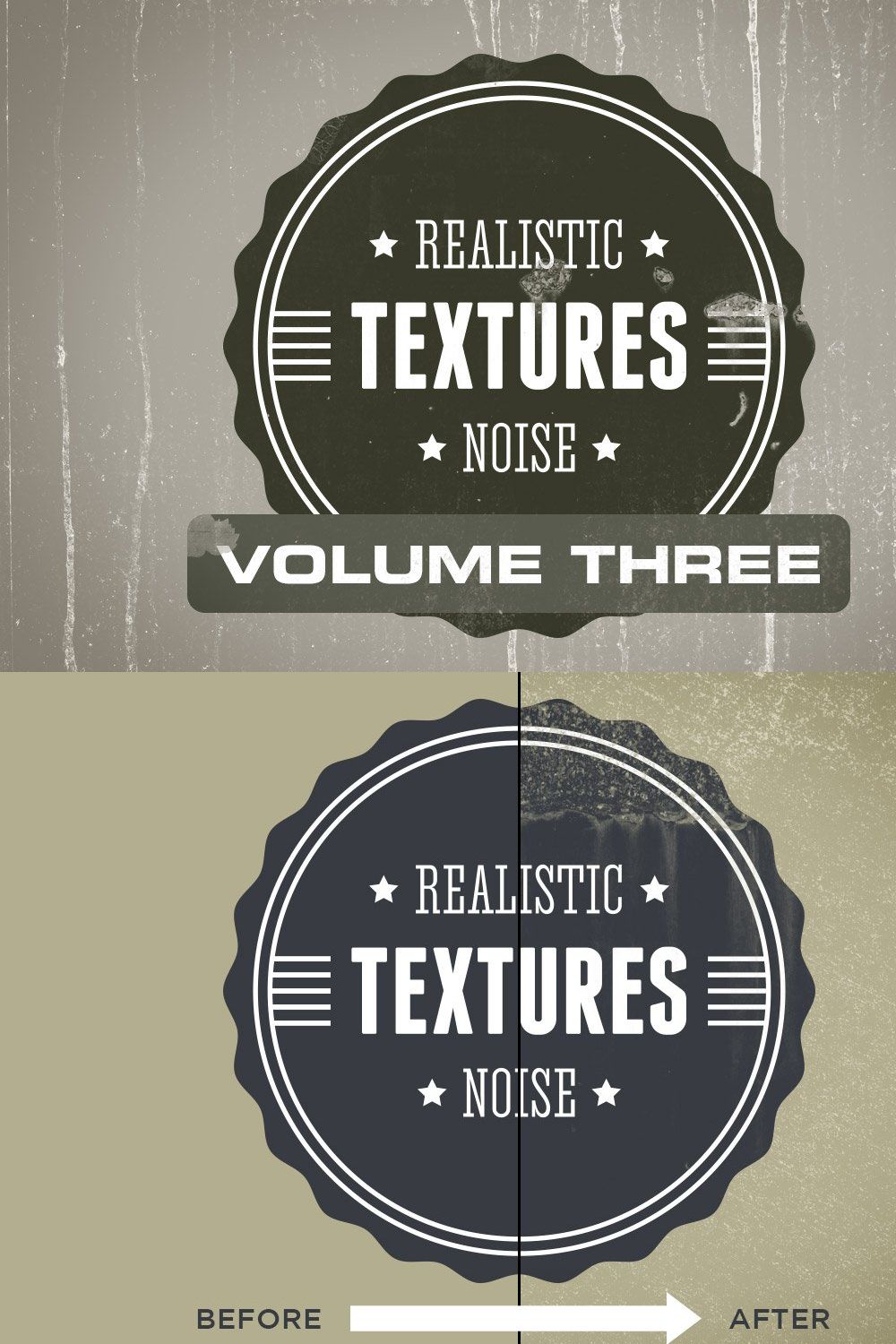 Realistic Noise Textures Volume 3 pinterest preview image.