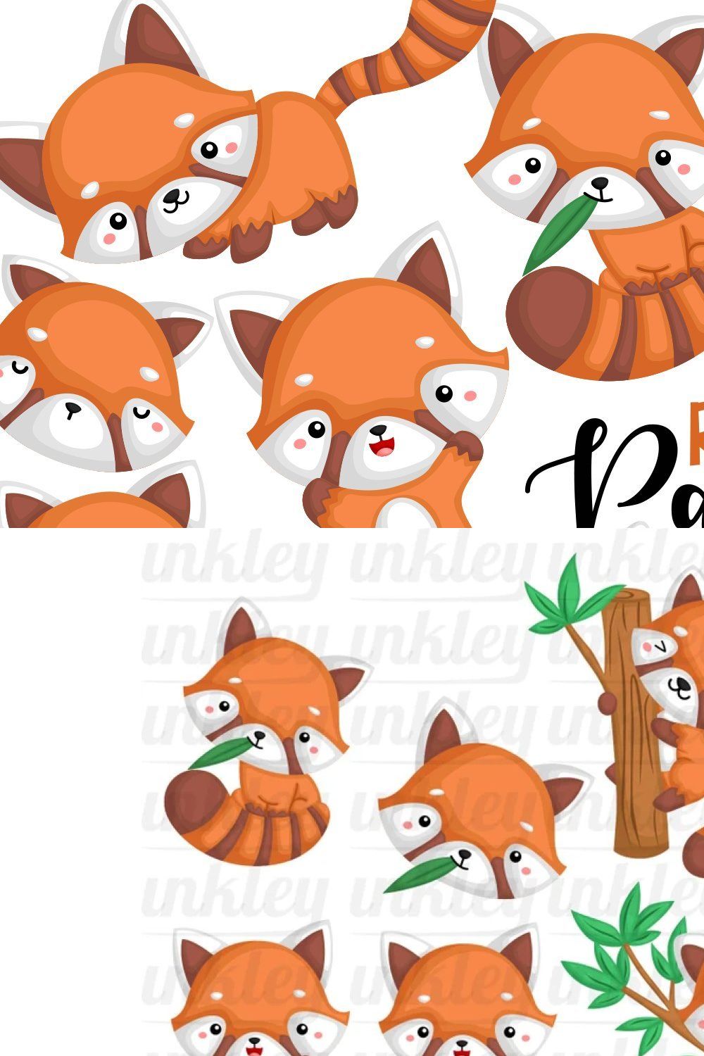 Red Panda Clipart - Cute Animal pinterest preview image.